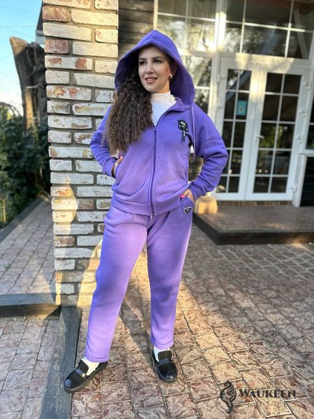 Жіночий теплий прогулянковий костюм колір фіолет р.54/56 444248 444241 фото