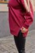 Жіноче подовжене худі з тринитки на флісі бордового кольору р.60/62 445035 445035 фото 2