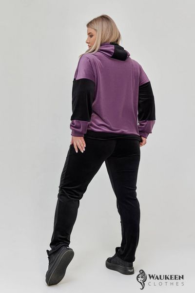 Жіночий костюм прогулянковий колір чорний/фіолетовий р.56/58 448880 448880 фото