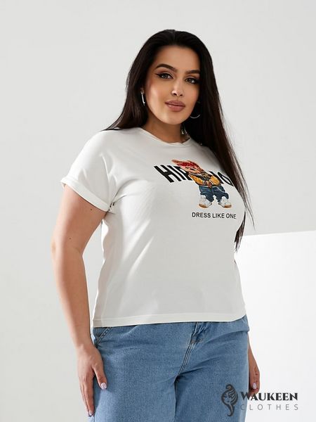 Жіноча футболка HIP-HOP колір молочний р.52/54 433166 433167 фото
