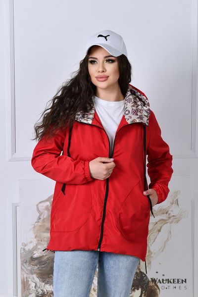 Жіноча куртка колір червоний р.48/50 421242 421244 фото