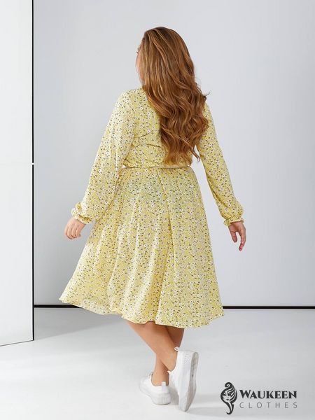 Жіноча вільна сукня із софту колір жовтий р.42/46 450386 450386 фото