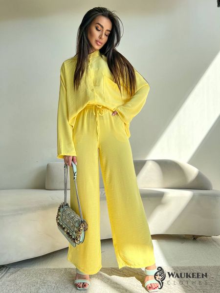 Жіночий костюм-двійка колір жовтий р.42/44 454376 454376 фото