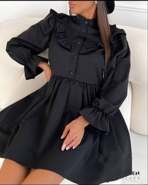 Жіноча сукня вільного крою колір чорний р.42/44 449308 449308 фото