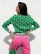 Жіночий светр із бавовни зеленого кольору з візерунком 396897 396897 фото 3