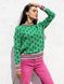 Жіночий светр із бавовни зеленого кольору з візерунком 396897 396897 фото 2
