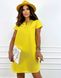 Жіноча лляна сукня вільного крою жовтого кольору р.46/48 359095 359097 фото 5