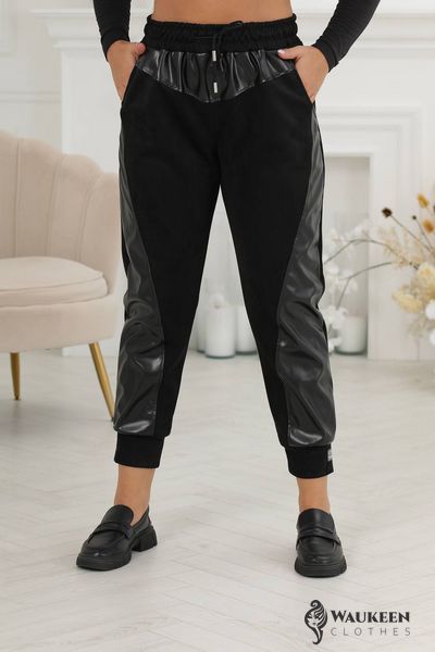 Жіночі штани-джогери чорного кольору р.50/52 442703 442703 фото