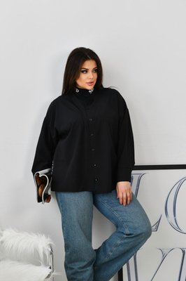 Жіноча блуза із софту колір чорний р.48/50 452788 452788 фото