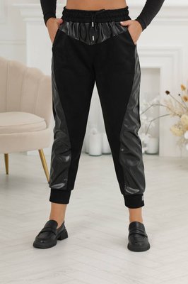Жіночі штани-джогери чорного кольору р.54/56 442704 442704 фото