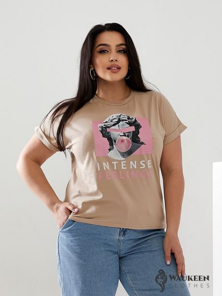 Жіноча футболка INTENSE колір бежевий р.42/46 433039 433039 фото