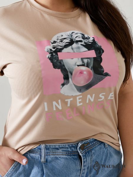 Жіноча футболка INTENSE колір бежевий р.42/46 433039 433039 фото