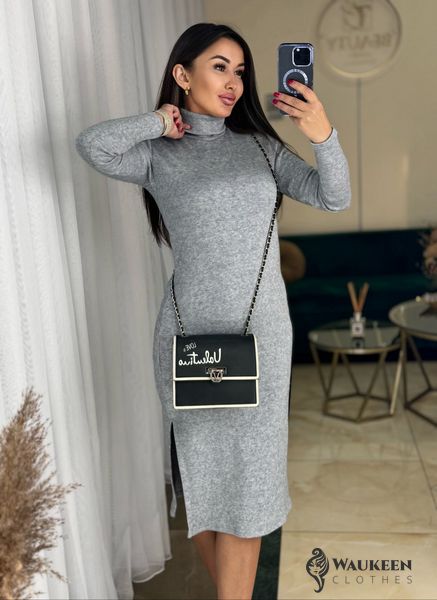 Жіноча сукня-гольф із ангори колір сірий р.42/44 447751 447751 фото