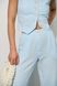 Жіночий мусліновий костюм-двійка колір світло-блакитний р.S 459110 459111 фото 6