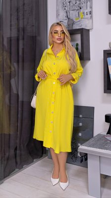 Жіноча вільна сукня із софту колір жовтий р.50/52 452557 452557 фото