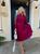 Жіноча сукня із вельвету з поясом колір бордовий р.42/44 446342 446342 фото