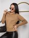 Жіночий светр із двома кишенями бежевого кольору р.42/46 405084 405084 фото 2