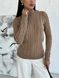 Жіночий в'язаний светр з візерунком коси колір кемел р.42/46 443570 443570 фото 1