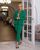 Жіночий костюм брюки та піджак колір зелений р.50/52 450153 450153 фото