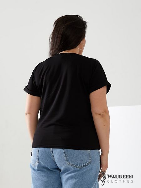 Женская футболка HIP-HOP цвет черный р.48/50 433162 433167 фото