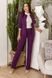 Жіночий стильний брючний костюм із костюмної тканини середньої щільності фіолетового кольору р.48/50 374590 374589 фото 1