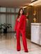 Жіночий брючний костюм асиметрія червоного кольору на підкладці розмір р.52 378370 378370 фото 6