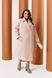 Пальто жіноче з кашеміру на підкладці з поясом бежевого кольору р.48/50 376104 376104 фото 2