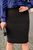 Жіноча класична спідниця пряма з розрізом колір чорний р.48/50 441894 441894 фото