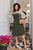 Жіноча комбінована сукня колір хакі р.48/50 451105 451105 фото