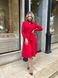 Жіноча сукня із вельвету з поясом колір червоний р.42/44 446314 446314 фото 1
