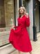 Жіноча сукня із вельвету з поясом колір червоний р.42/44 446314 446314 фото 4