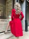 Жіноча сукня із вельвету з поясом колір червоний р.42/44 446314 446314 фото 2