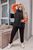 Женский костюм тройка с жилеткой цвет черный/оранжевий р.50/52 451884 451884 фото