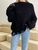 Жіночий светр з дірками чорного кольору р.42/46 407264 407264 фото