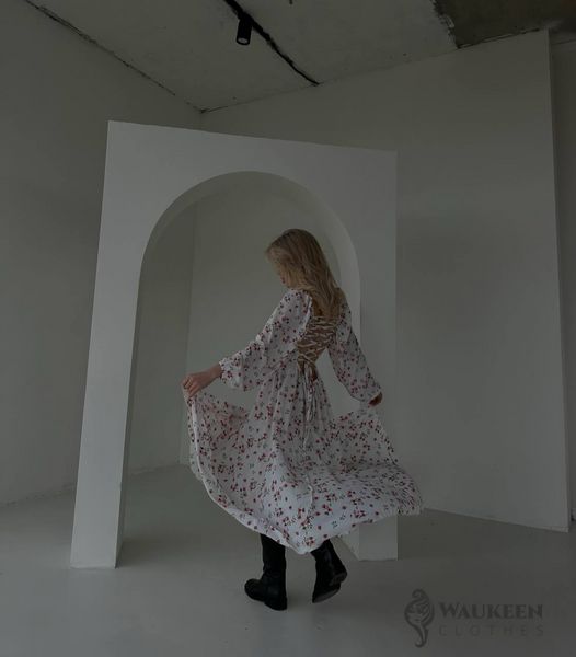 Жіноча сукня із софту колір білий р.46/48 451278 451278 фото