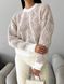 Жіночий джемпер з імітацією колоска колір білий-кемел р.42/46 441546 441546 фото 2