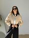 Жіноча куртка бомбер з еко шкіри колір бежевий р.42/44 454391 454391 фото 6