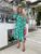 Женское платье с поясом цвет зеленый р.42/44 449272 449272 фото