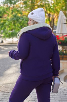 Жіночий теплий костюм із хутром колір фіолетовий р.50/52 445481 445481 фото