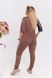 Жіночий прогулянковий костюм двійка із вставками із екошкіри кольору капучино р.60/62 440630 383070 фото 3
