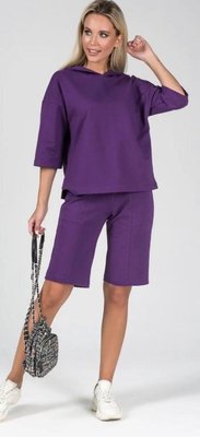 Жіночий костюм двійка з шортами колір фіолет р.42/44 453619 453619 фото