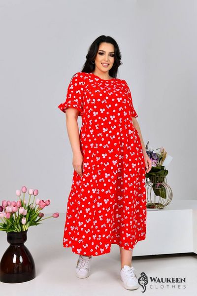 Жіноча сукня міді колір червоний 433019 433019 фото