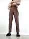 Жіночі штани з еко шкіри колір коричневий р.46/48 443978 443978 фото 1