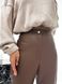 Жіночі штани з еко шкіри колір коричневий р.46/48 443978 443978 фото 9