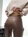 Жіночі штани з еко шкіри колір коричневий р.46/48 443978 443978 фото 8