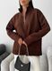 Жіночий светр із блискавкою із жаккардової в'язки колір коричневий р.42/46 441551 441551 фото 1