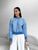 Жіночий джемпер з імітацією колоска колір синьо-білий р.42/46 441543 441543 фото