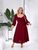 Жіноча сукня міді із креп-дайвінгу колір бордо р.48/50 453745 453745 фото