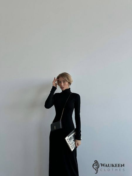 Женское платье макси цвет черный р.42/44 446421 446421 фото
