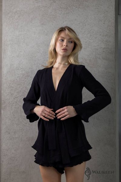 Жіноча піжама двійка із шортами «Nancy» колір чорний р.L 455532 455532 фото